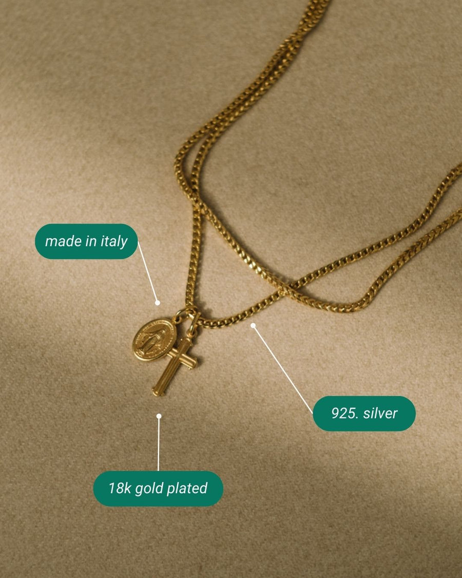 ''FRANCO'' KETTE  (925 SILBER 18K GOLD PLATED)