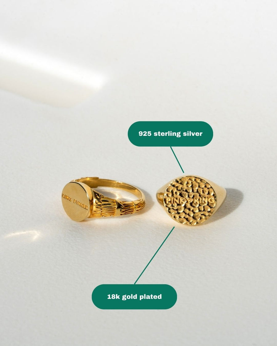 ''GOLDEN PINKY'' RING (925 SILBER 18K GOLD PLATED)