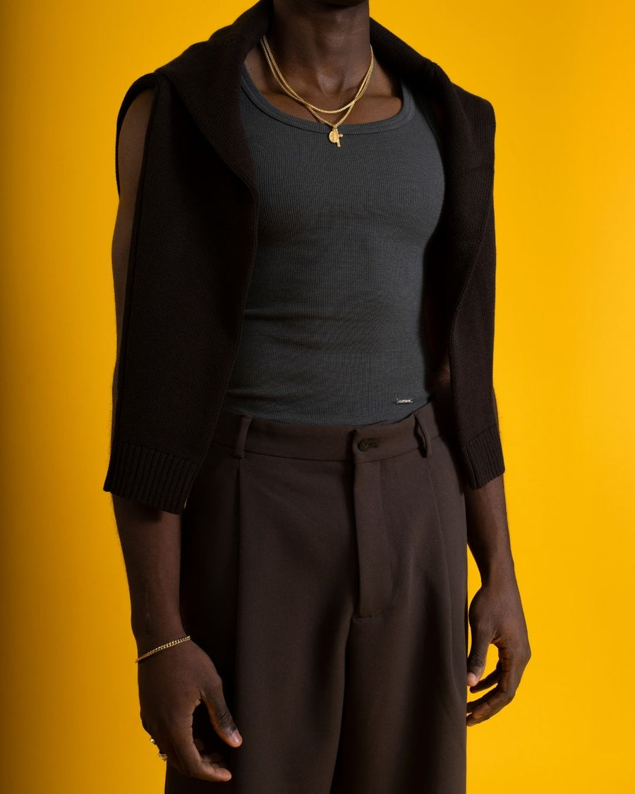 NOTFORHER - Ribbed Tank Top/ Grey