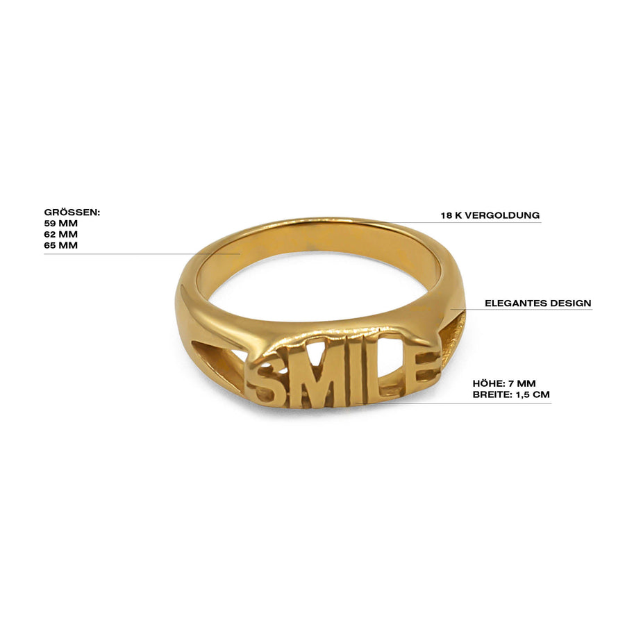 ''SMILE TYPO'' RING (STAINLESS STEEL 18K)