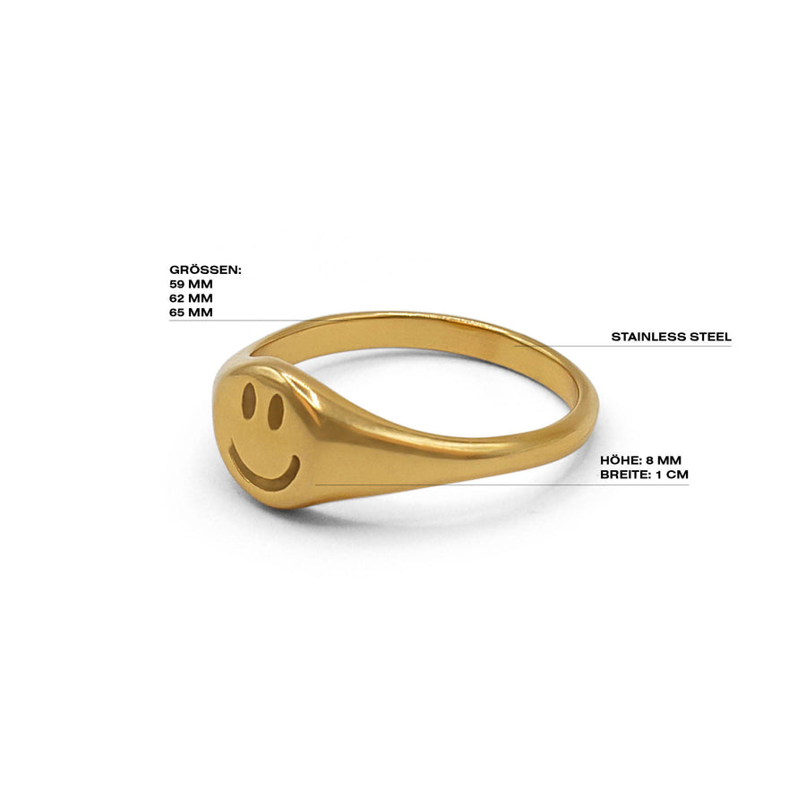 ''SMILE FACE'' RING (STAINLESS STEEL 18K)